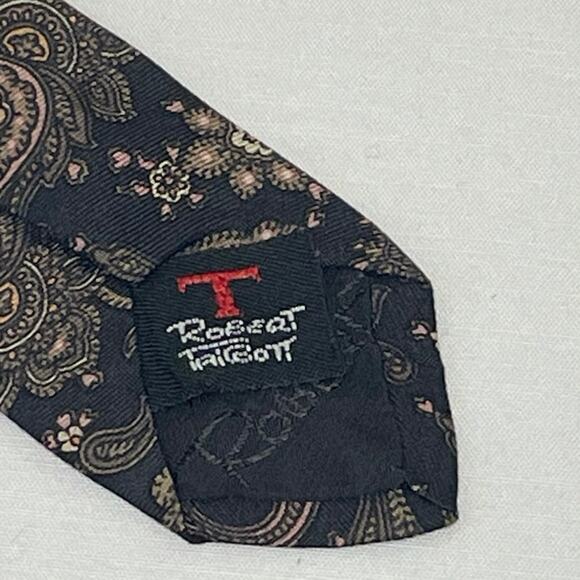 VTG Robert Talbott for W. A. King Company Necktie | Black Paisley Silk Tie | EUC - Picture 6 of 9